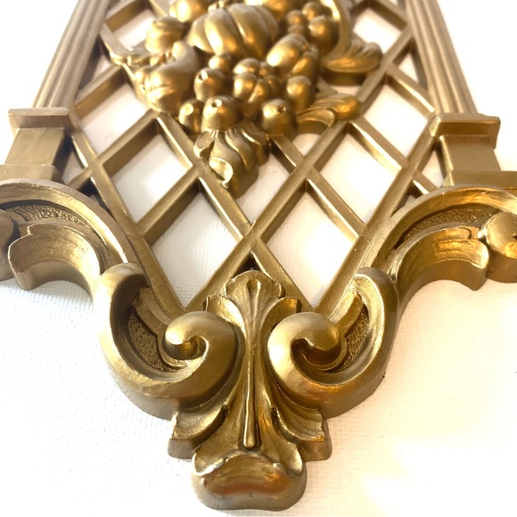 Vintage Hollywood Regency Gold Wall Plaque Decor Hanging MCM MidMod Maximalism - Picture 5 of 7